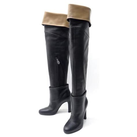 black hermes boots|hermes thigh high boots.